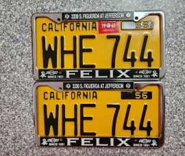 1961 California License Plates, DMV Clear 