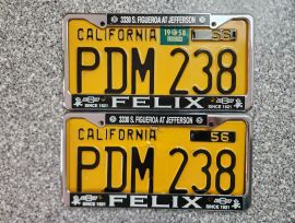 1958 California License Plates, DMV Clear 