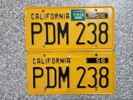 1958 California License Plates, DMV Clear 