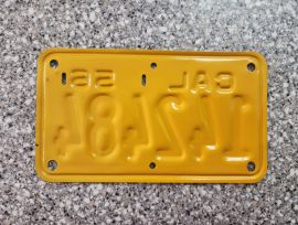 1961 California Motorcycle License Plates, DMV    