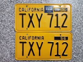 1960 California License Plates, DMV Clear 