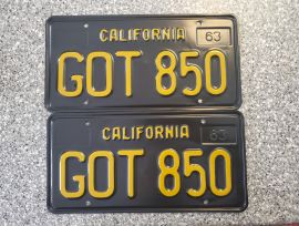 1964 California License Plates, DMV Clear 