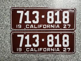 1927 California License Plates, DMV Clear 