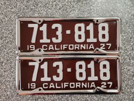 1927 California License Plates, DMV Clear 