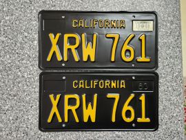 1969 California License Plates, DMV Clear 