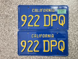 1971 California License Plates, DMV Clear 