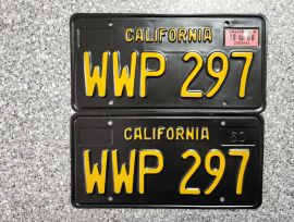 1968 California License Plates, DMV Clear         