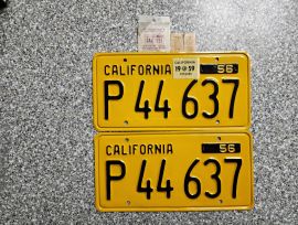 1959 California Commercial License Plates, DMV    