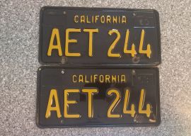 1963 California License Plates, DMV Clear 