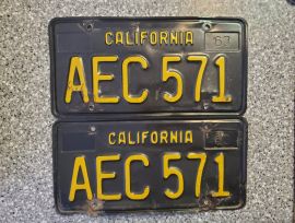 1963 California License Plates, DMV Clear 