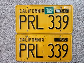 1958 California License Plates, DMV Clear 