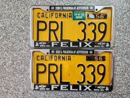 1958 California License Plates, DMV Clear 