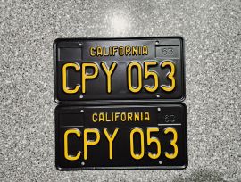 1963 California License Plates, DMV Clear 