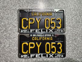 1963 California License Plates, DMV Clear 