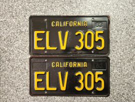 1963 California License Plates, DMV Clear 