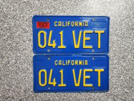 1973 California License Plates, DMV Clear   