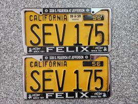 1959 California License Plates, DMV Clear 