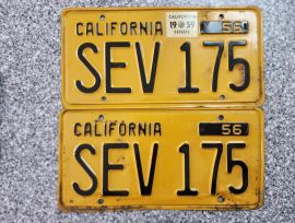 1959 California License Plates, DMV Clear 