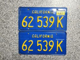 1972 California Commercial License Plates, Clear 