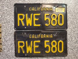 1966 California License Plates, DMV Clear 