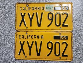 1962 California License Plates, DMV Clear 
