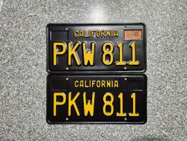 1965 California License Plates, DMV Clear 
