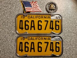 1947 California License Plates, DMV Clear 