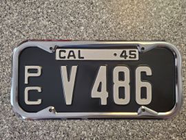 1945 California Commercial License Plate, DMV  