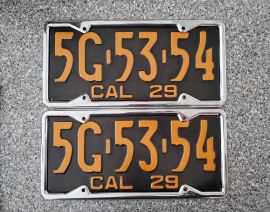 1929 California License Plates, DMV Clear 