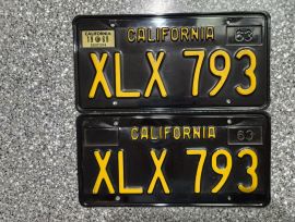 1969 California License Plates, DMV Clear 