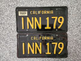 1964 California License Plates, DMV Clear 