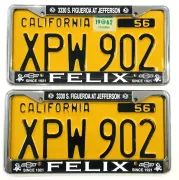 1956 California License plates 1962 Validation