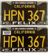 1963 California License plates DMV Clear Nice pair