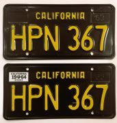 1963 California License plates DMV Clear Nice pair