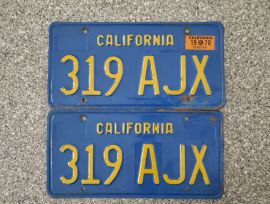 1970 California License Plates, DMV Clear 