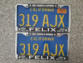 1970 California License Plates, DMV Clear 