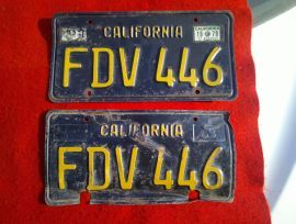 THREE (3) PAIRS 1963 CALIFORNIA BLACK YELLOW PLATE