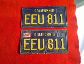 THREE (3) PAIRS 1963 CALIFORNIA BLACK YELLOW PLATE