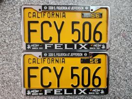 1956 California License Plates, DMV Clear 