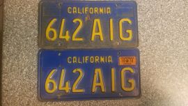 1970 California License Plates, DMV Clear         