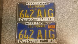 1970 California License Plates, DMV Clear         