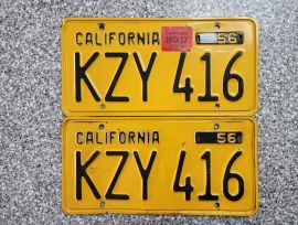 1957 California License Plates, DMV Clear Guarante