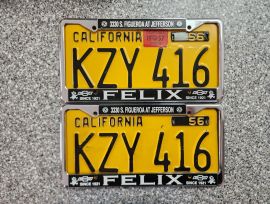 1957 California License Plates, DMV Clear Guarante