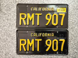 1966 California License Plates, DMV Clear 