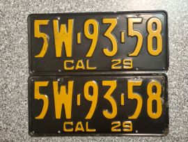 1929 California License Plates, DMV Clear Guarante