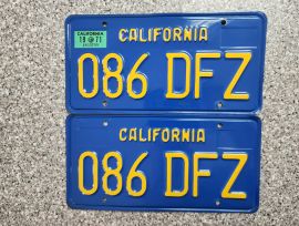 1971 California License Plates, DMV Clear 