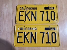 1956 California License Plates, DMV Clear 