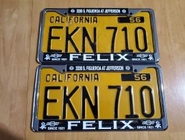 1956 California License Plates, DMV Clear 