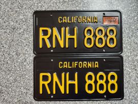 1965 California License Plates, DMV Clear 