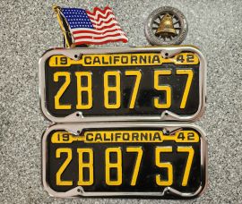 1940 California License Plates, DMV Clear  